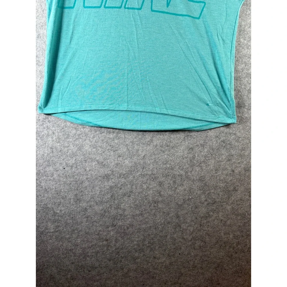 Nike Dri-FIT Womens Loose Fit Teal Heather Graphic T-Shirt‎ Scoop Neck Medium